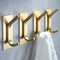 YIGII Towel Hooks/Adhesive Hooks - Brushed Gold Wall Hooks for Hanging Coat, Hat, Towel Robe Hook, Bathroom and Bedroom 4-Packs, Stainless Steel...
